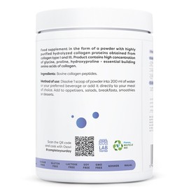 Osavi Collagen Peptides, Hydrolyzed Type 1 & 3 – Powder 300g | 20g Collagen per Serving | 18 Amino Acids, Including Glycine, Proline | Supports Muscles and Bones | Neutral Taste | Easily Soluble