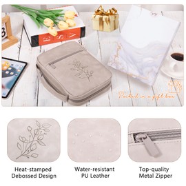 Large PU Leather Bible Cover for Men, Women Packed In Gift Box - Bible Carrying Case Debossed Bible Case - Bible Carrier - Bible Bag with Pocket for Bible Study Suppliers, Bible Gift for Book Lovers