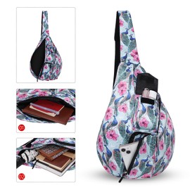 HAWEE Travel Chest Bag Sling Shoulder Bag Backpack Crossbody Shoulder Bag Daypack Casual for Men Women Teenager Work Travel Study Outdoor Climbing Hiking Running, peacock, Rucksack