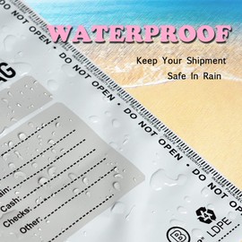 INSAFEPACK 100PCS 12"x16" Bank Deposit Bags - 100% Recyclable Tamper Evident Bags - Self Adhesion Security Bank Pocket