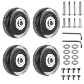 4 Pcs Luggage Wheels Replacement, 50x18mm Suitcase Wheels Replacement, Suitcase Luggage Replacement Wheels, Rubber Luggage Suitcase Swivel Caster Wheels Accessories Parts Repair Kit