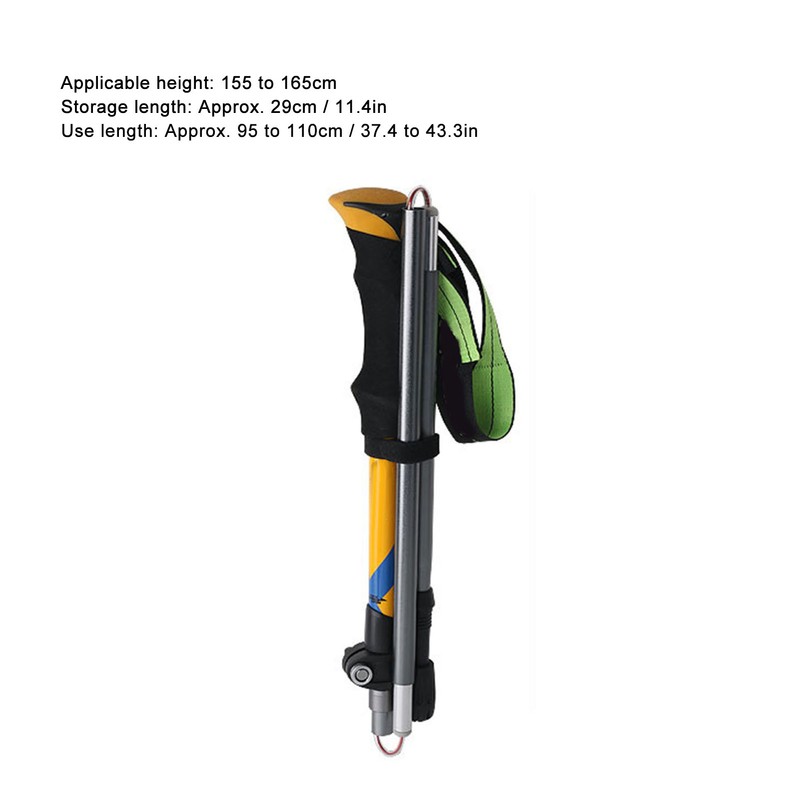 Hiking Stick Aluminum Alloy Portable Lightweight Telescopic Walking Stick for
