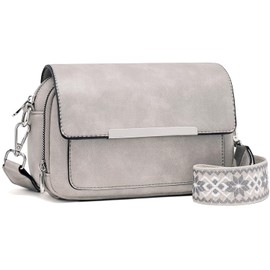 Roulens Damen Handy Umhängetasche, Vegan Leder Crossbody Bag Schultertasche mit Verstellbar Abnehmbar Breiter Gurt