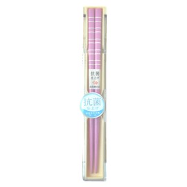 Aoba 541882 Chopsticks & Case Kid's Antibacterial Pair Set, Pastel Pink, 7.1 inches (18 cm), Dishwasher Safe