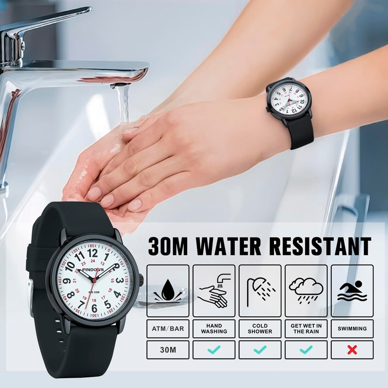 PINDOWS Women Watches, Student Unisex Analog Quartz Women Wrist Watch,
