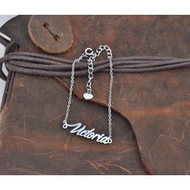 HUAN XUN Dainty Initial Danielle Bracelet Best Jewelry Gifts for Womens in Silver