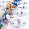 Hioasis 175PCS Clear and Dark Blue Plastic Plates, Blue Disposable