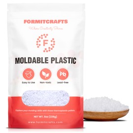 Thermoplastic Beads -8 oz. Polymorph Plastic Pellets(Made in Spain) - Reusable Moldable Plastic Beads - Melting Plastic Pellets for Modeling, DIY Craft