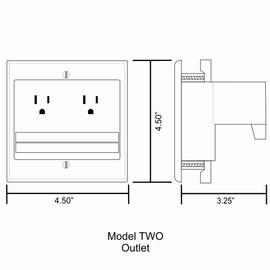 PowerBridge TWO-CK Dual Outlet TV Cord Hider for Wall Mounted TV’s - Recessed In-Wall Cable hider System for Power & Low Voltage - Matches Existing Outlets - Hide Wires With this Easy DIY Install Kit