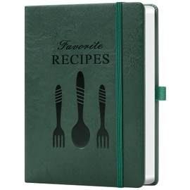ZXHQ Blank Recipe Book to Write Your Own Recipes – Room for 124 Recipes, Hardcover, 120 Gsm Thick Paper, Family Cookbook Journal Notebook, Size A5(5.4" × 8.5") - DarkGreen