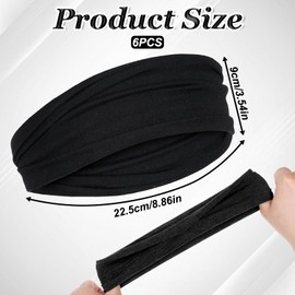 YBEATY 6 Pack Non-Slip Headbands High Quality Stretchy Hair Band Wide Thick Elastic Sweatbands Trendy Sports Exercise Wrap Accessories for Women Yoga Workout Fashion Travel Running Summer