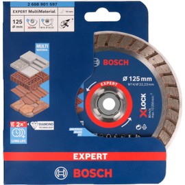 Bosch 1 x Expert Multi Material Turbo Diamond Cutting Discs (for Concrete, Brick, Diameter 125 mm, Professional Accessories, Small Angle Grinder)