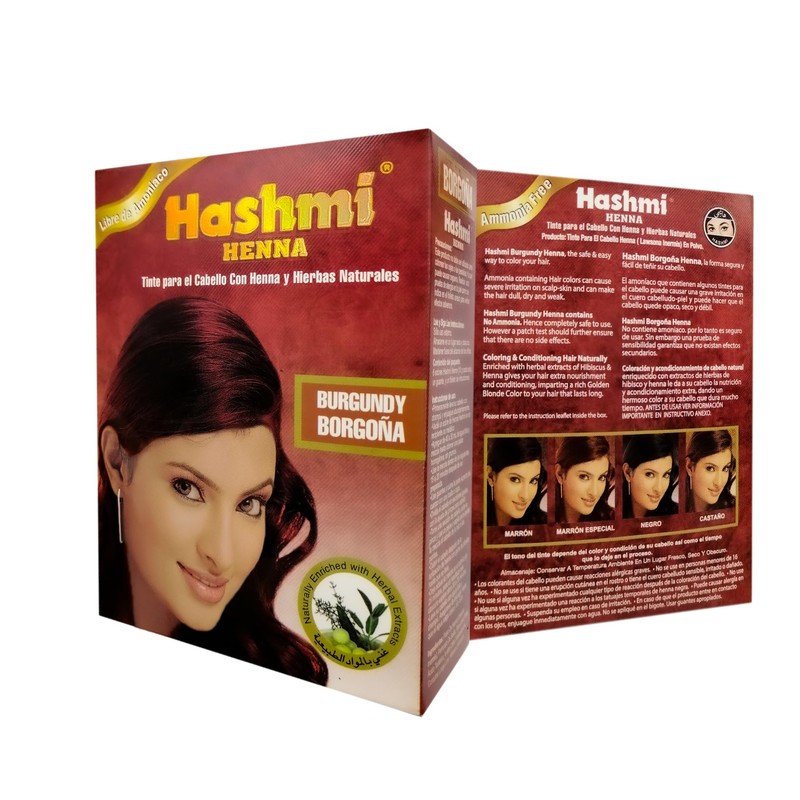 2 HENNA TINTE PARA CABELLO (BURGUNDY) HASHMI | LO MAS