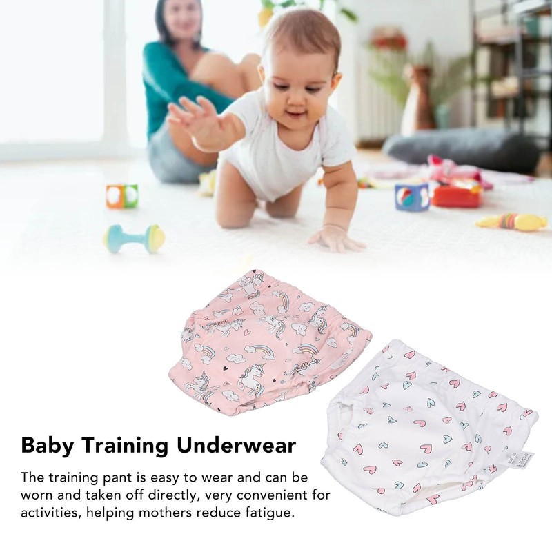 2 Pcs Toddler Training Pant Cotton Strong Absorbent Washable Reusable