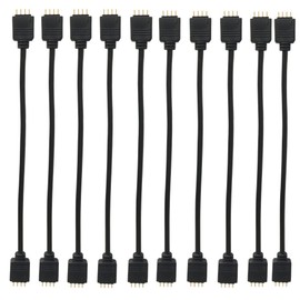 10pcs Black 0.3M 0.98ft 4 Color RGB Extension Cable LED Strip Connector Extension Cable Cord Wire 4 Pin LED Connector for SMD 5050 3528 2835 RGB LED Light Strip (10 PCS)