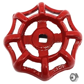generic 2pcs Round Valve Handle Replacement Gate Valve Hand Wheel,Suitable for 1"" Gate Valves,with M6 Nuts(Square Hole Dia:6.5x6.5mm), Red