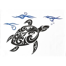 Half a Donkey The Swimming Turtle Large Cotton Tea Towel