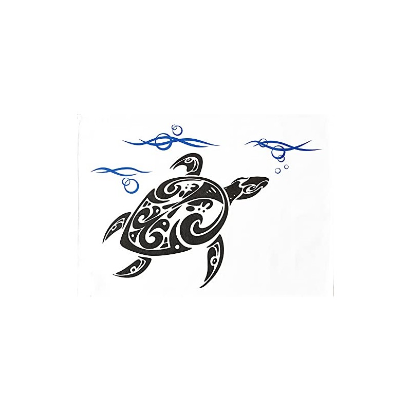 Half a Donkey The Swimming Turtle Large Cotton Tea Towel