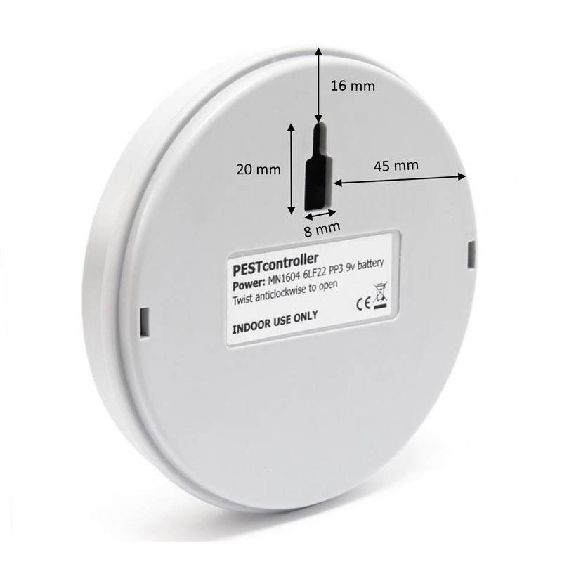 Wiltec Pestcontroller Mäuseschreck mit Ultraschall für 100m² in Innenräumen, auch