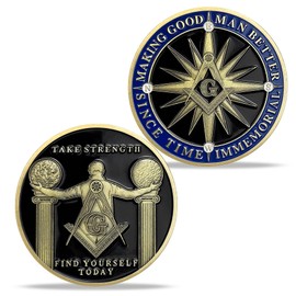 Master Mason Masonic Square Compass Coin Freemason Challenge Coin