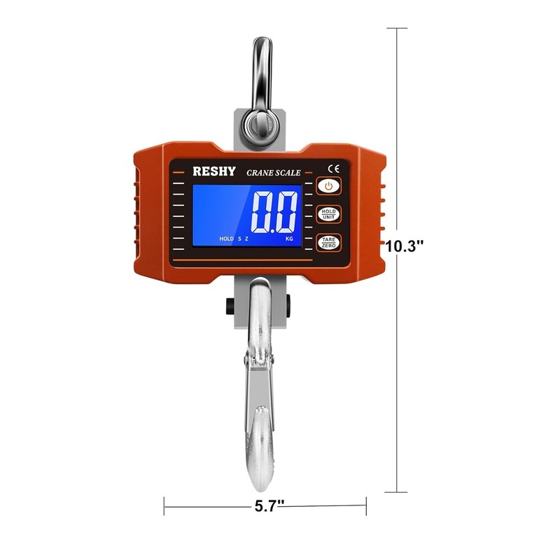 RESHY Digital Crane Scale 2200lb/1000Kg Digital Hanging Scale Industrial Heavy
