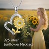 YAFEINI Sunflower Necklace Sterling Silver You Are My Sunshine Pendant