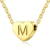 SKQIR Initial Heart Necklace with Letter M，14k gold filled Tiny