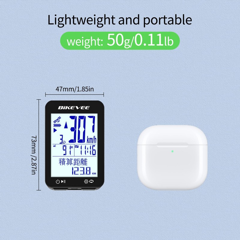 Bikevee GPS Wireless Bicycle Speedometer, Cycle Computer, Auto Start Stop,