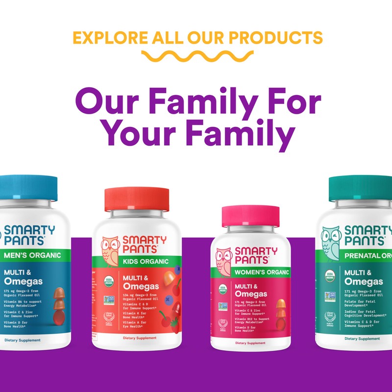 SmartyPants Organic Toddler Multivitamin Gummies: Probiotics, Omega 3 (ALA), Vitamin