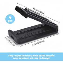 WENRERO 4 PCS Car Seat Belt Clips Adjuster, Smart Seat Belt Buckle Clip Holder Universal Seatbelt Clip Stopper Strap Comfort Safety Belt Skid Clips for Adult and Kids to Relax Shoulder Neck, Black