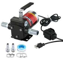 TOPWAY 110V AC Gasoline Fuel Pump 3.7GPM Self-priming Oil Transfer Pump With Handle, Reversible Pumping, Overheat Protection, Explosion-Proof, for Gasoline Fuel Diesel Kerosene Removal