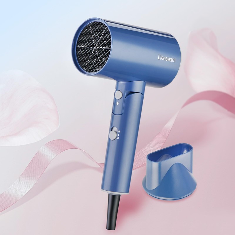 1600W Small Foldable Travel Hair Dryer, Blue