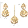 Aheli Exquisite Design Grey Colored Faux Kundan Chandbali Earrings Maang