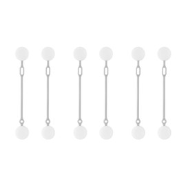 Upgraded Silicone Magnetic Cord Ties (6-Pack White) - Flexible & Washable Cable Organizer for Electronics, Kitchen, DIY - No-Slip Clips, Stronger Than Plastic (6PCS, Long)