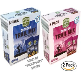 On The Go Trail Mix 2 Packs With 16 Individually Packed Bags of Nuts Seeds and Chocolate Gems