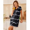 Ekouaer Nightgowns for Women Short Sleeve Sleepshirt V Neck Short