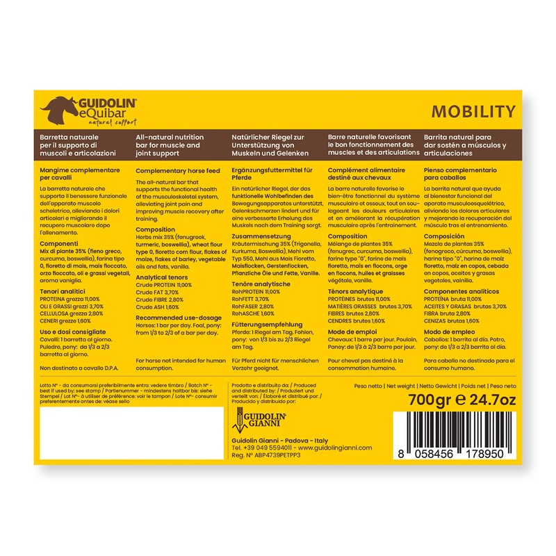 EQUIBAR Mobility: barretta naturale per il supporto di muscoli e