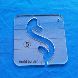 HONEYSEW Free Motion Quilting Template Series 5 with Quilting Frame for Domestic Sewing Machine Ruler (Braid Border Template)