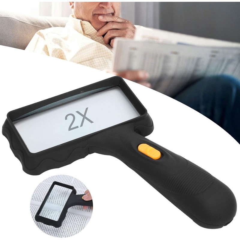 Magnifying Glass with Light, 7X Desktop Handheld Large Magnifying Glass,