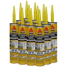 SIKA Sikaflex Self-Leveling Sealant, 12-Pack, 10.1 Oz, Gray – Easy Application, Quick-Curing, Waterproof & Weather-Resistant, Ideal for Driveways, Garages, Sidewalks, and Concrete Joints