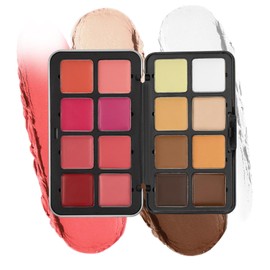 Blush Palette for Cheeks - 16-Color Cream Blush Highlighter Palette - Long-Lasting Waterproof Concealer Highlighter for Women Face Makeup Christmas Wedding Party Travel Birthday