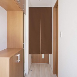 Noren, Flameproof, Plain, 14 Colors, Sizes, Dividers, Half Noren, Flameproof Plain, Width 29.5 x Length 59.1 inches (75 cm) x Length 59.1 inches (11705 cm), Brown