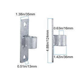 Dailydanny Gate Hinge Wall Mount Gate Hinge for 5/8'' Pin Chain Link Fence Post Hinge (2 Pcs)