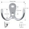 6 PCS Double Prong Robe Hooks Dual Coat Hooks Door