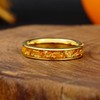 Oaineyia 4mm Natural Sunflower Petals Gold Foil Tungsten Rings for