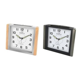 UMR Ruhla Quarz Wecker mit Cresendo Alarm, Holz