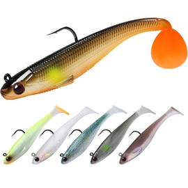 6-Pack Pre-Rigged HookheadSoft Lure, Suitable for Bass, Trout, etc., Fishing Gear, Fishing Lures, Bass Lures, Trout Lures, Swimbaits for Bass Fishing