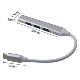 Upgraded USB-C Type C to USB 3.0 4 Port Hub Splitter 4-IN-1 USB Hub 5Gpbs Fit for MacBook PC Laptop Smartphone,Pack of 2 Updated Version