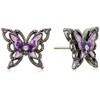 ANNA SUI SAMA1420 XV Butterfly Motif 2-Way Earrings, Purple, Metal,