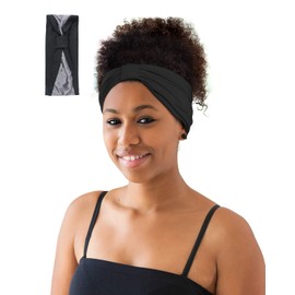Winitas Satin Lining Headbands for Women Black Thick Hair